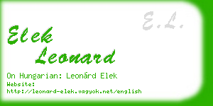 elek leonard business card
